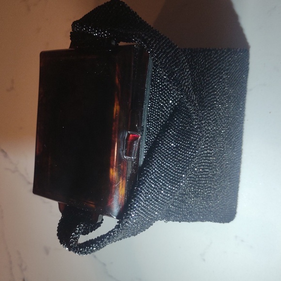 Lucite Black Beaded Handbag - Picture 8 of 8